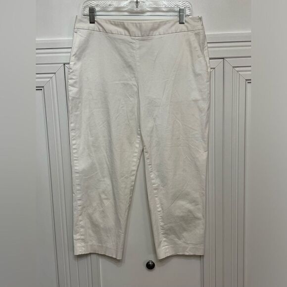 Pendleton White‎ Side Zip Cropped Pants size 12 - Picture 1 of 6